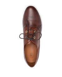 Мужские коричневые кожаные низкие кеды от Etro