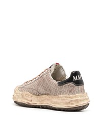 Мужские коричневые кожаные низкие кеды от Maison Mihara Yasuhiro