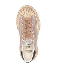 Мужские коричневые кожаные низкие кеды от Maison Mihara Yasuhiro