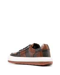 Мужские коричневые кожаные низкие кеды от Sunnei