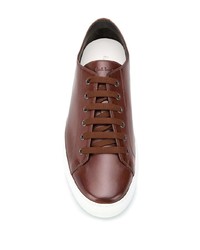 Мужские коричневые кожаные низкие кеды от Paul Smith