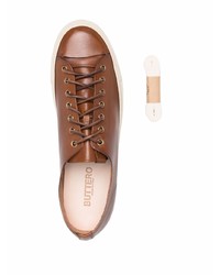 Мужские коричневые кожаные низкие кеды от Buttero