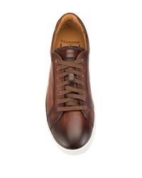 Мужские коричневые кожаные низкие кеды от Magnanni
