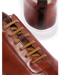 Мужские коричневые кожаные низкие кеды от Grenson