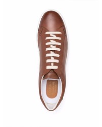 Мужские коричневые кожаные низкие кеды от Doucal's