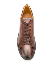 Мужские коричневые кожаные низкие кеды от Doucal's