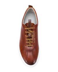 Мужские коричневые кожаные низкие кеды от Grenson
