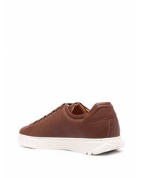 Мужские коричневые кожаные низкие кеды от Salvatore Ferragamo