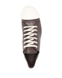 Мужские коричневые кожаные низкие кеды от Rick Owens