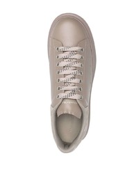 Мужские коричневые кожаные низкие кеды от Alexander McQueen