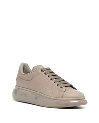 Мужские коричневые кожаные низкие кеды от Alexander McQueen