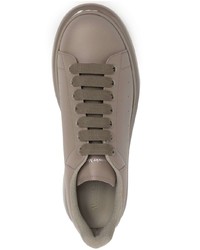 Мужские коричневые кожаные низкие кеды от Alexander McQueen