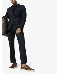 Мужские коричневые кожаные низкие кеды от Tom Ford