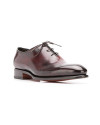Коричневые кожаные оксфорды от Santoni
