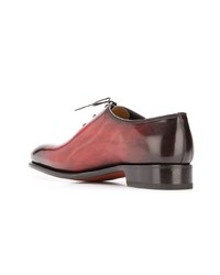 Коричневые кожаные оксфорды от Santoni