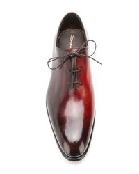 Коричневые кожаные оксфорды от Santoni