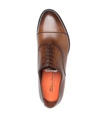 Коричневые кожаные оксфорды от Santoni