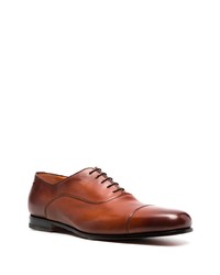 Коричневые кожаные оксфорды от Santoni