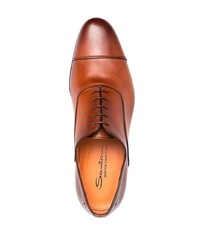 Коричневые кожаные оксфорды от Santoni