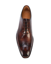 Коричневые кожаные оксфорды от Bontoni
