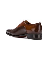 Коричневые кожаные оксфорды от Santoni