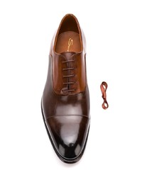 Коричневые кожаные оксфорды от Santoni