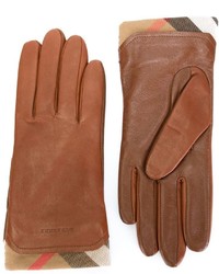 Женские коричневые кожаные перчатки от Burberry