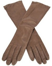 Женские коричневые кожаные перчатки от P.A.R.O.S.H.