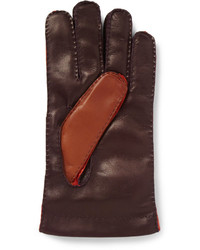 Мужские коричневые кожаные перчатки от Etro