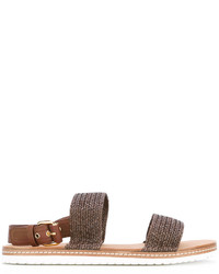 Мужские коричневые кожаные плетеные сандалии от Casadei