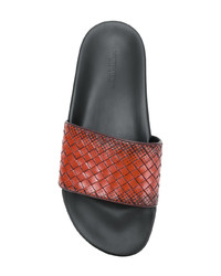 Мужские коричневые кожаные плетеные сандалии от Bottega Veneta