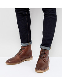 Мужские коричневые кожаные повседневные ботинки от ASOS DESIGN