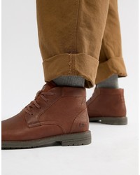 Мужские коричневые кожаные повседневные ботинки от CAT Footwear