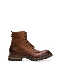 Мужские коричневые кожаные повседневные ботинки от Del Carlo