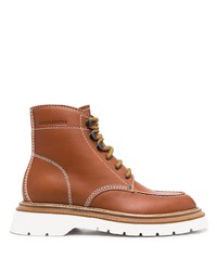 Мужские коричневые кожаные повседневные ботинки от DSQUARED2
