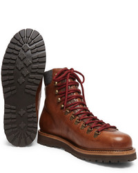 Мужские коричневые кожаные повседневные ботинки от Brunello Cucinelli