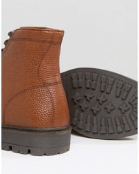 Мужские коричневые кожаные повседневные ботинки от Asos