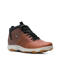 Мужские коричневые кожаные повседневные ботинки от Geox