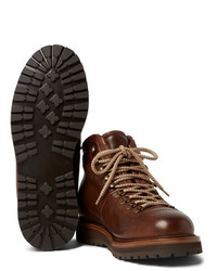 Мужские коричневые кожаные повседневные ботинки от Brunello Cucinelli