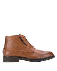 Мужские коричневые кожаные повседневные ботинки от Tommy Hilfiger