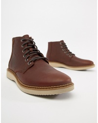 Мужские коричневые кожаные повседневные ботинки от Toms