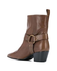 Коричневые кожаные полусапоги от Marc Ellis