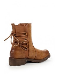 Коричневые кожаные полусапоги от Super Mode