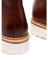 Мужские коричневые кожаные рабочие ботинки от Grenson