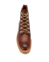Мужские коричневые кожаные рабочие ботинки от Grenson