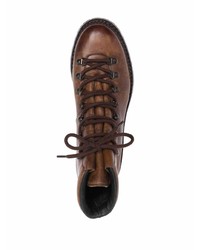 Мужские коричневые кожаные рабочие ботинки от Premiata