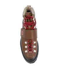 Мужские коричневые кожаные рабочие ботинки от DSQUARED2