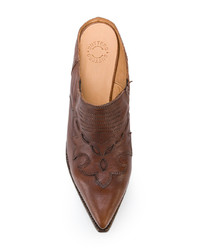 Коричневые кожаные сабо от Buttero