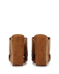 Коричневые кожаные сабо от LOST INK