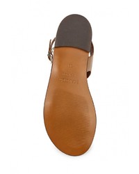 Коричневые кожаные сандалии на плоской подошве от MAX&amp;Co